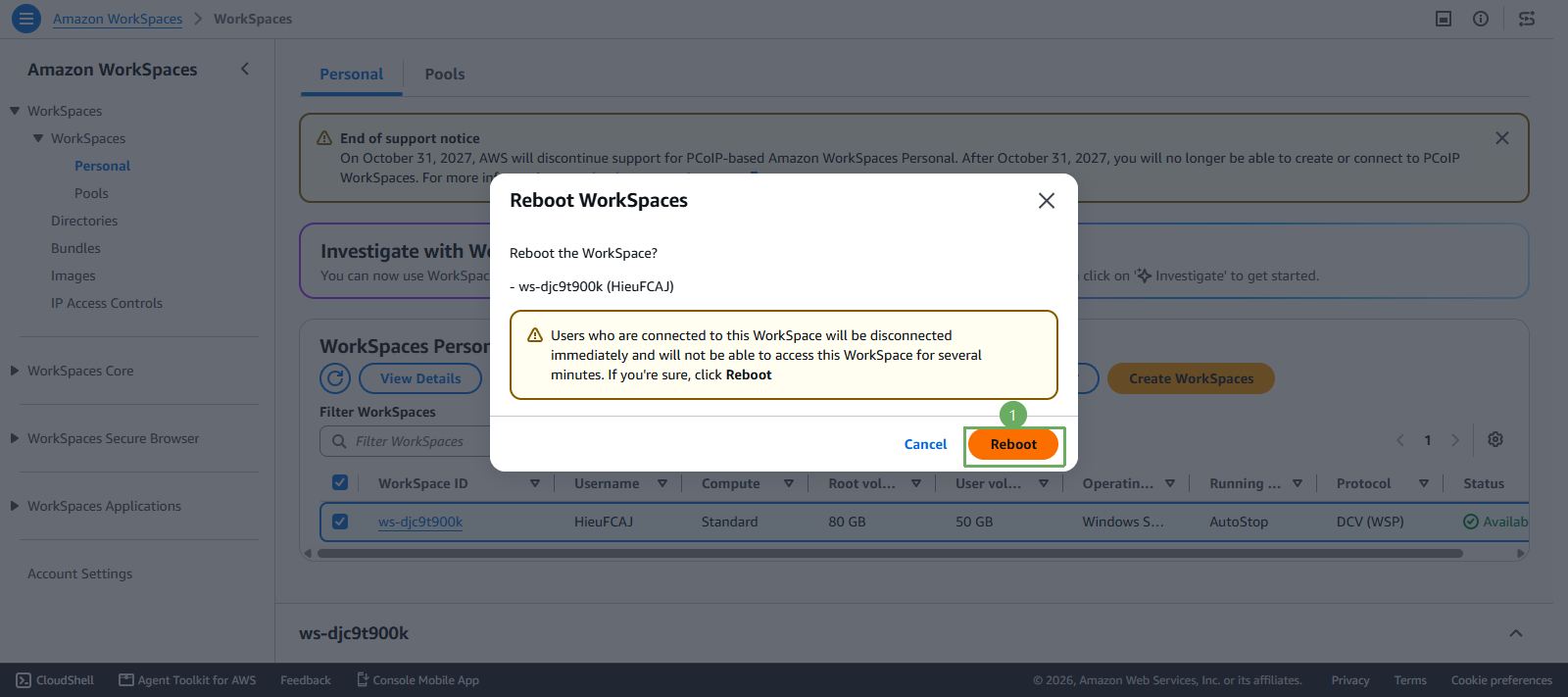 Access To Amazon WorkSpaces