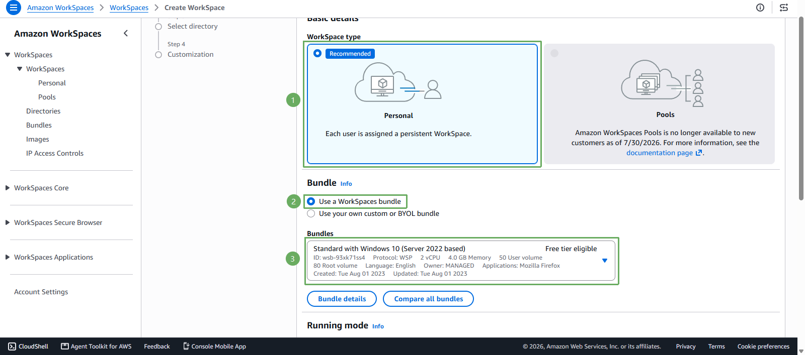 Deploy Amazon Workspace