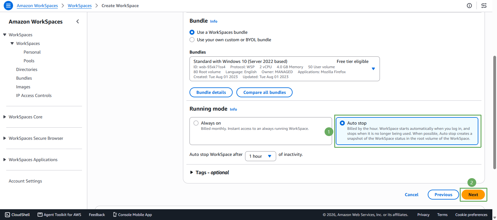 Deploy Amazon Workspace