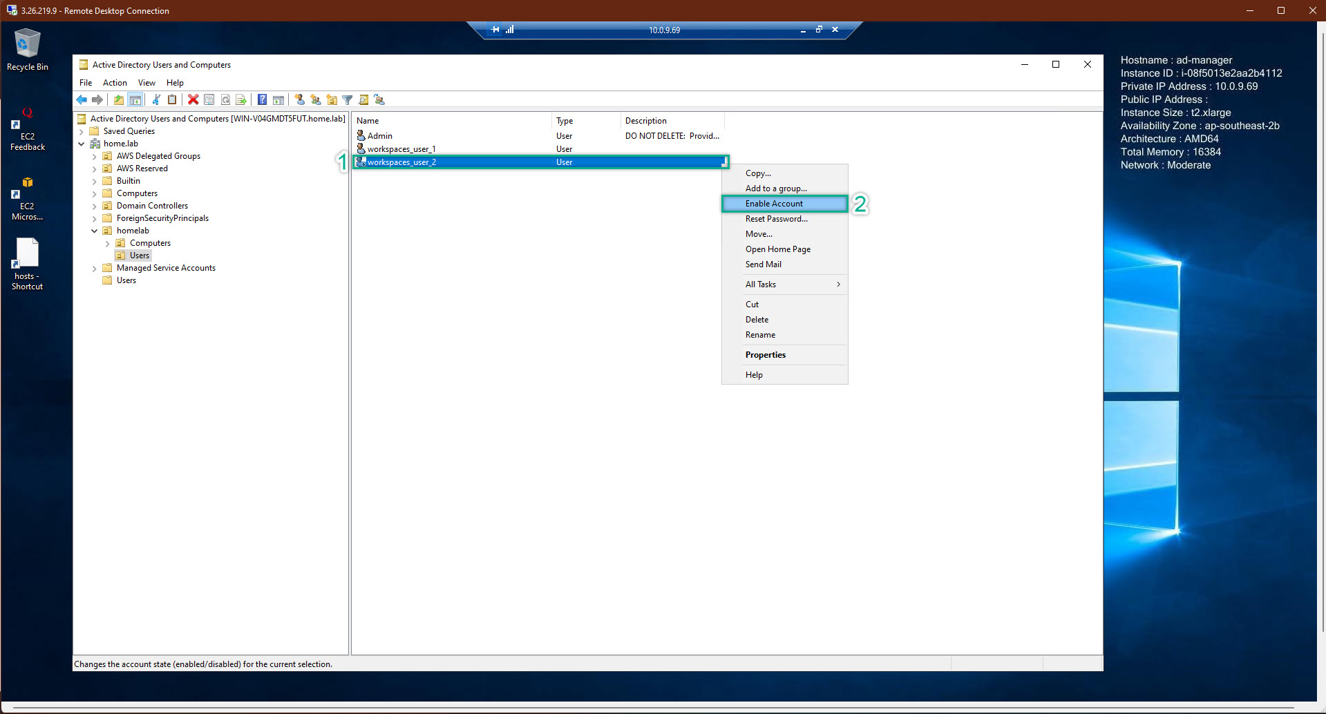 Deploy Amazon Workspace