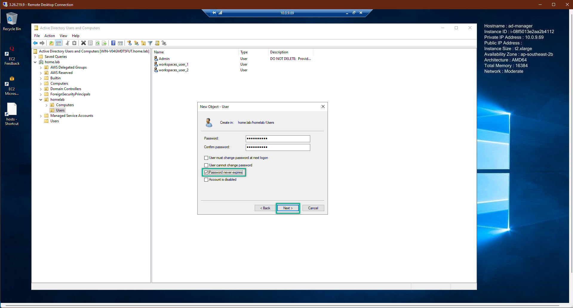 Deploy Amazon Workspace