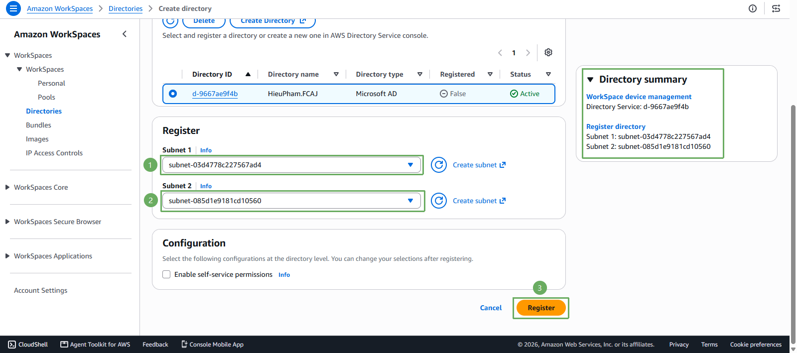 Deploy Amazon Workspace
