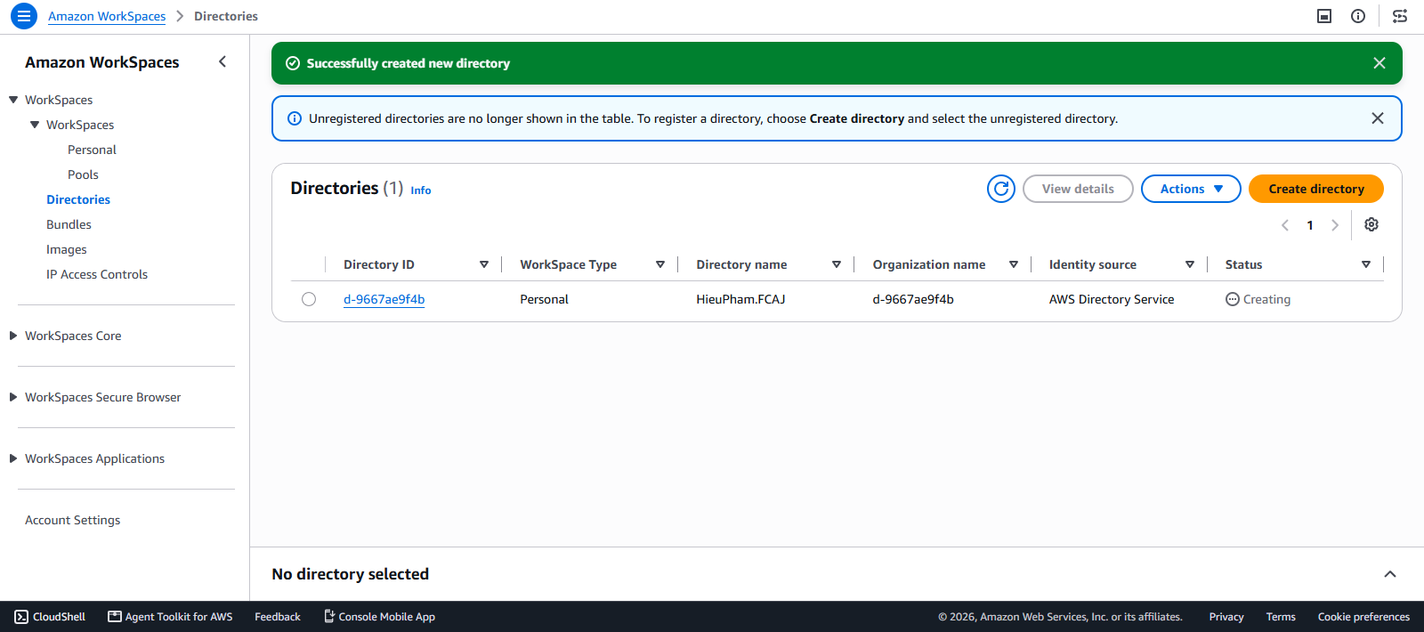 Deploy Amazon Workspace